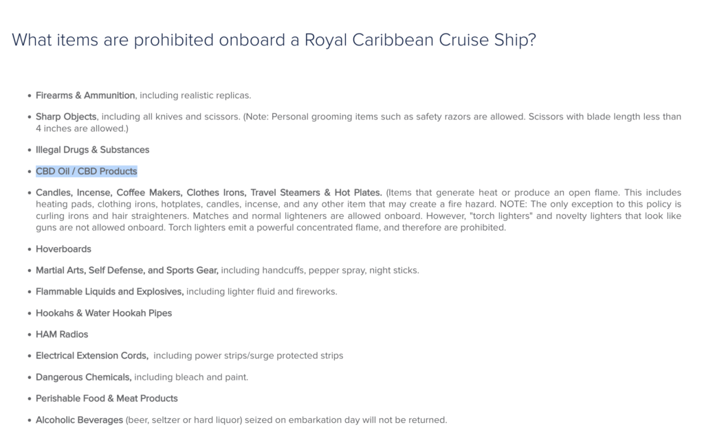 Royal Caribbean Kratom Policy